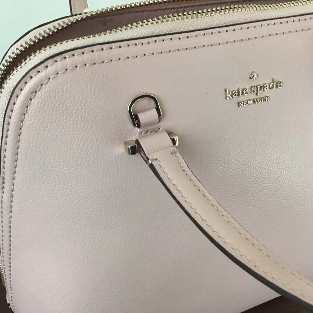Kate Spade Rose Smoke (Pink) Meduim Dome Satchel Pebble Embossed Crossb…
